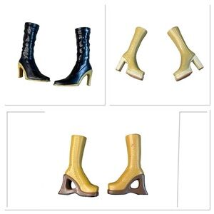 BRATZ DOLL SHOE Lot Of 3 XPRESS IT 2002 YASMIN Dana Jade TAN BROWN BOOTS